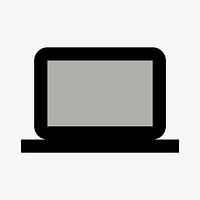 Laptop Windows, hardware icon, two tone style psd