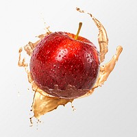 Apple juice splash clipart, creative fruit drink psd