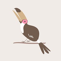 Pastel toucan bird illustration vector 