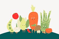 Colorful vegetables clipart, cartoon illustration vector