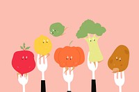 Healthy diet clipart, vegetable cartoon psd