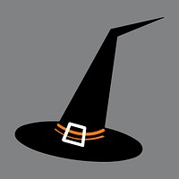 Witch's hat sticker, Halloween doodle vector