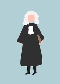Judge clipart, supreme court, occupation illustration psd