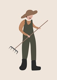 Gardener clipart, occupation character illustration