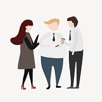 Business people socializing clipart, cartoon illustration