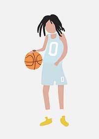 Basketball player clipart, male athlete, character illustration vector