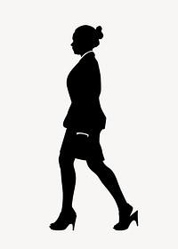 Businesswoman silhouette, walking in heels vector