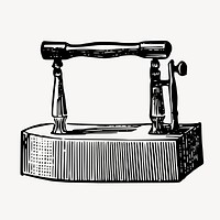 Vintage cast iron, object clipart vector. Free public domain CC0 graphic