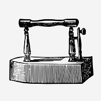 Vintage cast iron, object illustration. Free public domain CC0 graphic