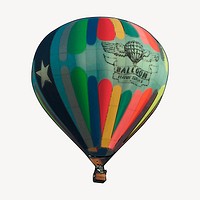 Colorful hot air balloon, vintage transportation clipart vector. Free public domain CC0 graphic