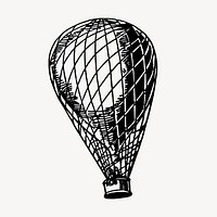 Vintage hot air balloon, transportation illustration vector. Free public domain CC0 graphic