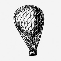 Hot air balloon, transportation illustration. Free public domain CC0 graphic