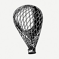 Vintage hot air balloon, transportation clipart psd. Free public domain CC0 graphic