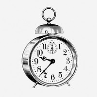 Vintage alarm clock illustration. Free public domain CC0 graphic