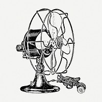 Vintage fan clipart, electric object psd. Free public domain CC0 graphic