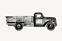 Truck, vintage transport clipart vector. Free public domain CC0 graphic