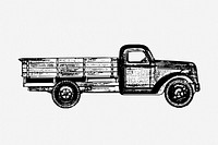 Vintage truck, transport clipart. Free public domain CC0 graphic
