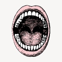 Vintage open mouth illustration vector. Free public domain CC0 graphic