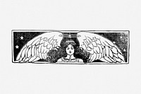 Vintage angel, woman illustration illustration. Free public domain CC0 graphic