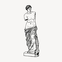 Nude Greek goddess statue clipart vector. Free public domain CC0 graphic