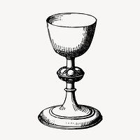 Catholic chalice cup clipart, religious object vector. Free public domain CC0 graphic