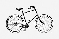 Bicycle, vintage transportation illustration. Free public domain CC0 graphic