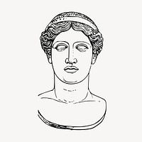 Ancient Greek goddess statue sticker vector. Free public domain CC0 graphic