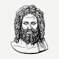 Zeus clipart, Greek god vintage illustration psd. Free public domain CC0 graphic