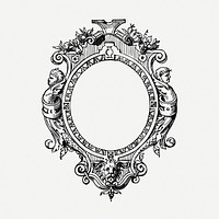 Vintage ornate frame clipart psd. Free public domain CC0 graphic