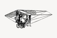 Vintage Nemethys flying machine, transportation illustration vector. Free public domain CC0 graphic