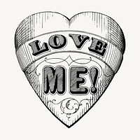 Love me  clipart, vintage badge illustration vector. Free public domain CC0 graphic