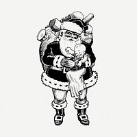 Santa Claus, Christmas illustration psd. Free public domain CC0 graphic