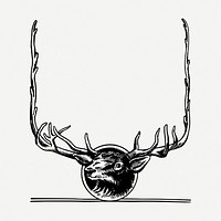 Deer, animal frame illustration psd. Free public domain CC0 graphic