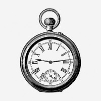 Vintage  pocket watch illustration. Free public domain CC0 graphic