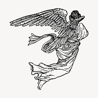 Angel, spirituality clipart, vintage illustration vector. Free public domain CC0 image.