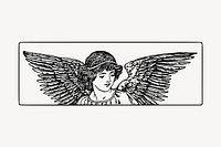 Angel border clipart, vintage illustration vector. Free public domain CC0 image.