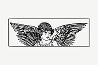 Angel border collage element, vintage illustration psd. Free public domain CC0 image.