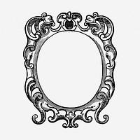 Antique frame hand drawn illustration. Free public domain CC0 image.