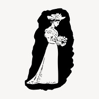 Classic lady clipart, vintage illustration vector. Free public domain CC0 image.