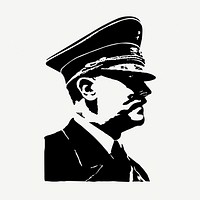 Adolf Hitler drawing, vintage illustration psd. Free public domain CC0 image.