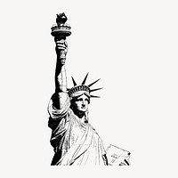 Statue of Liberty clipart, vintage illustration vector. Free public domain CC0 image.