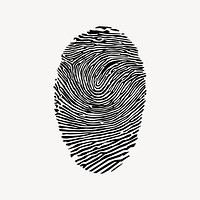 Thumb finger print drawing, vintage illustration vector. Free public domain CC0 image.