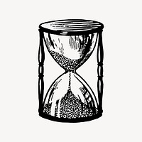 Hourglass drawing, vintage hand drawn illustration vector. Free public domain CC0 image.