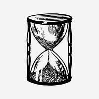 Vintage hourglass, object drawing. Free public domain CC0 image.