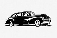 Vintage car drawing, vehicle illustration. Free public domain CC0 image.