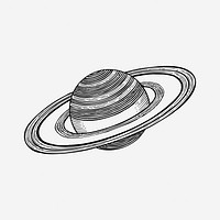 Vintage Saturn planet, galaxy  illustration. Free public domain CC0 image.