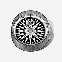 Compass, vintage object illustration. Free public domain CC0 image.