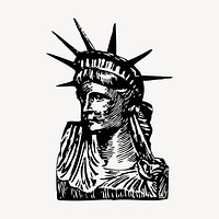 Statue of Liberty drawing, famous hand drawn in New York illustration vector. Free public domain CC0 image.