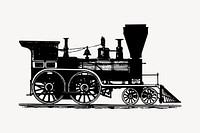 Train, transportation drawing, vintage illustration vector. Free public domain CC0 image.