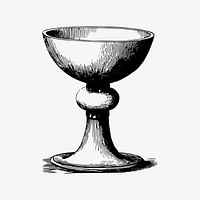 Goblet drawing, vintage object illustration vector. Free public domain CC0 image.
